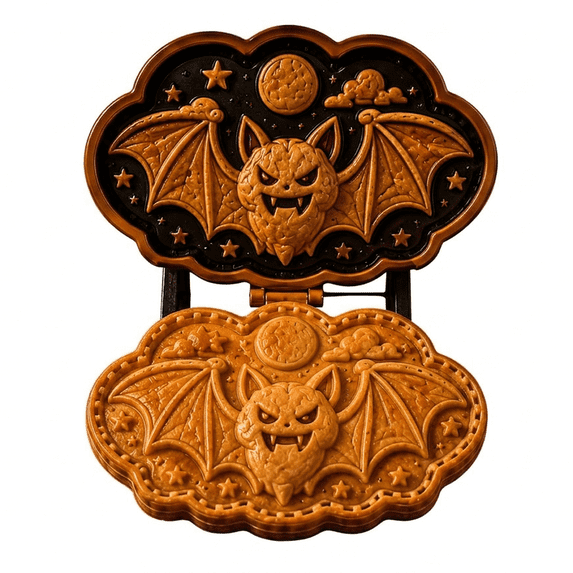 Halloween Mini Hand Pie Molds Set - Halloween Bat Shapes Food-Grade Dough Press & Pie Cutter for Holiday Baking, Reusable Cookie Mold, Halloween Party Supplies