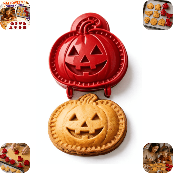 Halloween Mini Pie Mold, Jack O Lantern Mini Hand Pie Press, Plastic Dough Empanada Maker, DIY Baking Mold for Halloween Party Festive Mini Desserts H