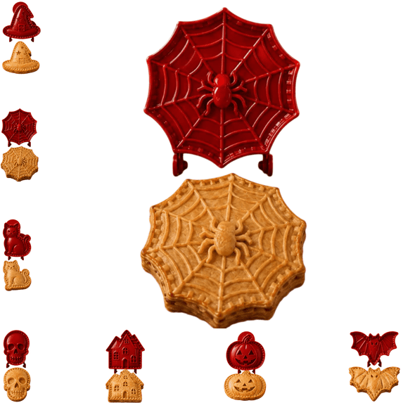 Halloween Mini Pie Mold, Mini Pie Molds, Hand Pie Molds For Baking, Food‑Grade Reusable Dough Press, Halloween Baking Supplies For Fall Dessert Creation & Holiday Gathering-F
