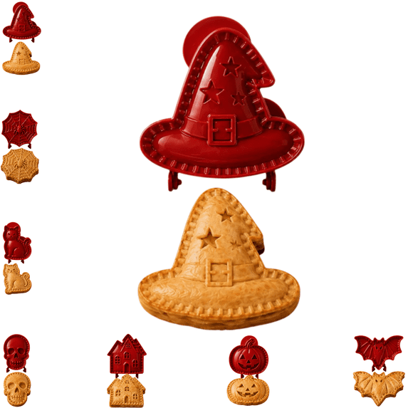 Halloween Mini Pie Mold, Mini Pie Molds, Hand Pie Molds For Baking, Food‑Grade Reusable Dough Press, Halloween Baking Supplies For Fall Dessert Creation & Holiday Gathering-E