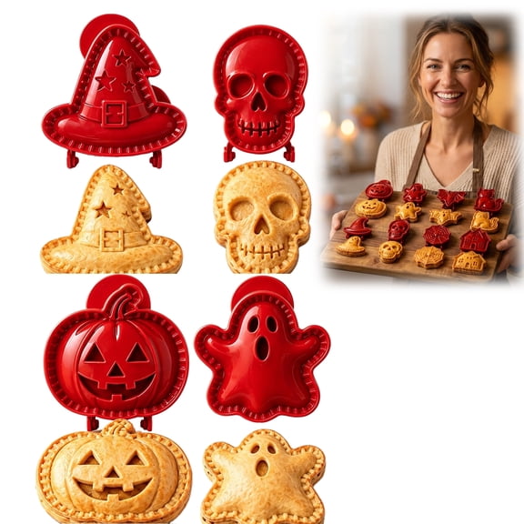 Halloween Mini Pie Molds Set, Reusable Pocket Pie Maker for Family Party Baking