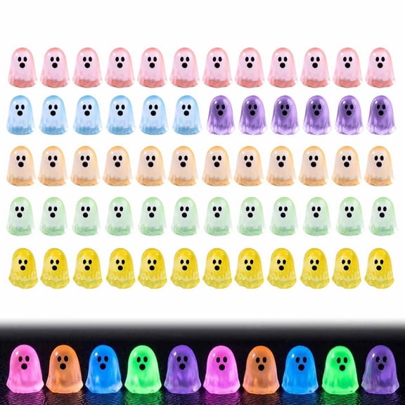 Halloween Mini Resin Ghost Figurines, Tiny Halloween Party Decor (60 Pcs)