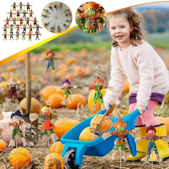 Halloween Mini Scarecrow Decoration Garden Idyllic Courtyard Outdoor Outdoor Layout Props Decoration Ground Plug