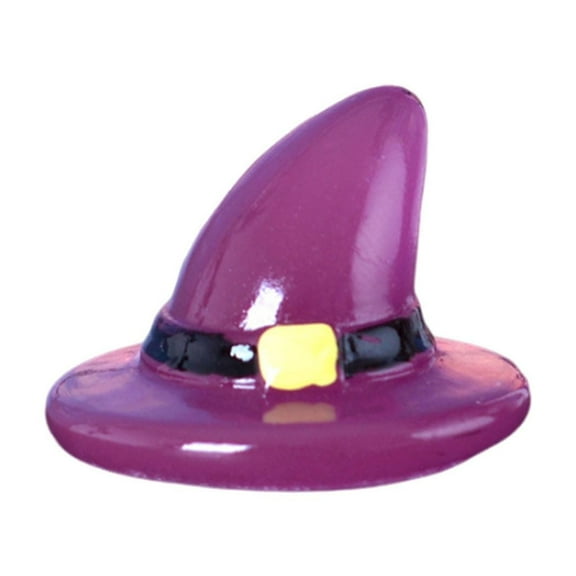 Halloween Mini Witch Hat Figurines, Halloween Decoration Miniature Resin Tabletop Ornaments, Witch Hat Tiny Figurines Ornaments for Party Gifts Home Table Garden Landscape Decor(Glow in Dark)