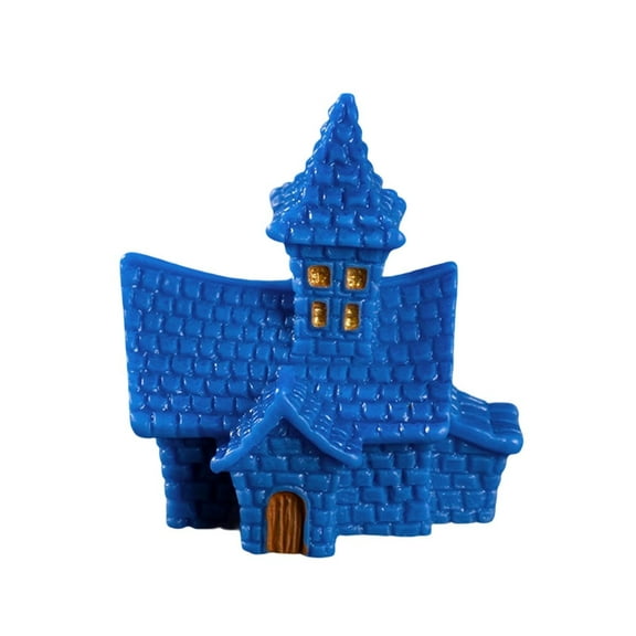 Halloween Miniature Figurine Model Of Spooky Castle For Halloween Scenes With Detailed Embellishments And Stable Base Resin Construction For Long-Lasting Display Halloween Ornament C