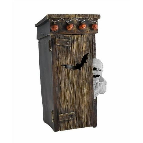 Halloween Miniature Mummy Desk Figurine, Gothic Horror Resin Toilet Hut w/Mummy Decor Ornaments Statue for Bookshelf Decor,Desk Trinkets,Collectible,Party Gifts