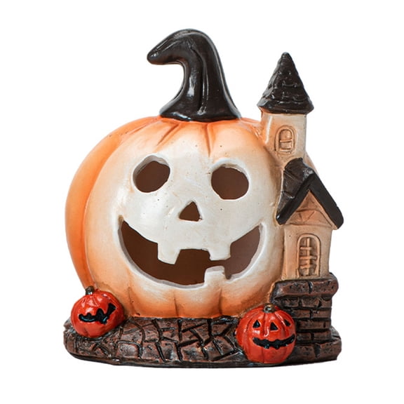 Halloween Miniature Pumpkin Figurines Resins Pumpkins Ornament Fairys Halloween Garden Adornment Miniature Landscape
