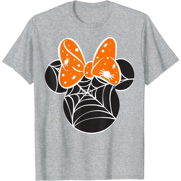 Halloween Minnie Spider Web Logo DTG Print Unisex T-Shirt