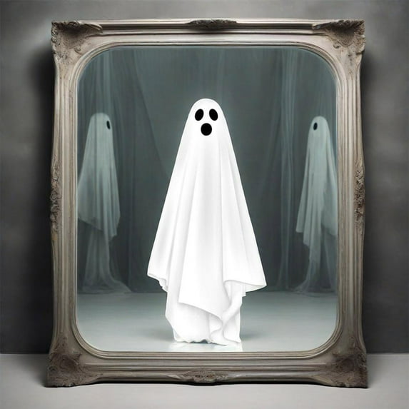 Halloween Mirror Ghost Stickers Horror Decoration Scary Window Clings Spooky Decorations Glass Stickers Party Scene Layout Props Ghost Pattern Stickers