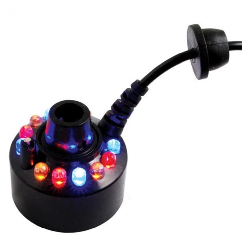 12 LED Mist Maker Water Fountain Pond Fog Atomizer Air Humidifier, Ideal For Indoor or Outdoor Fountains, Water Feature, Halloween