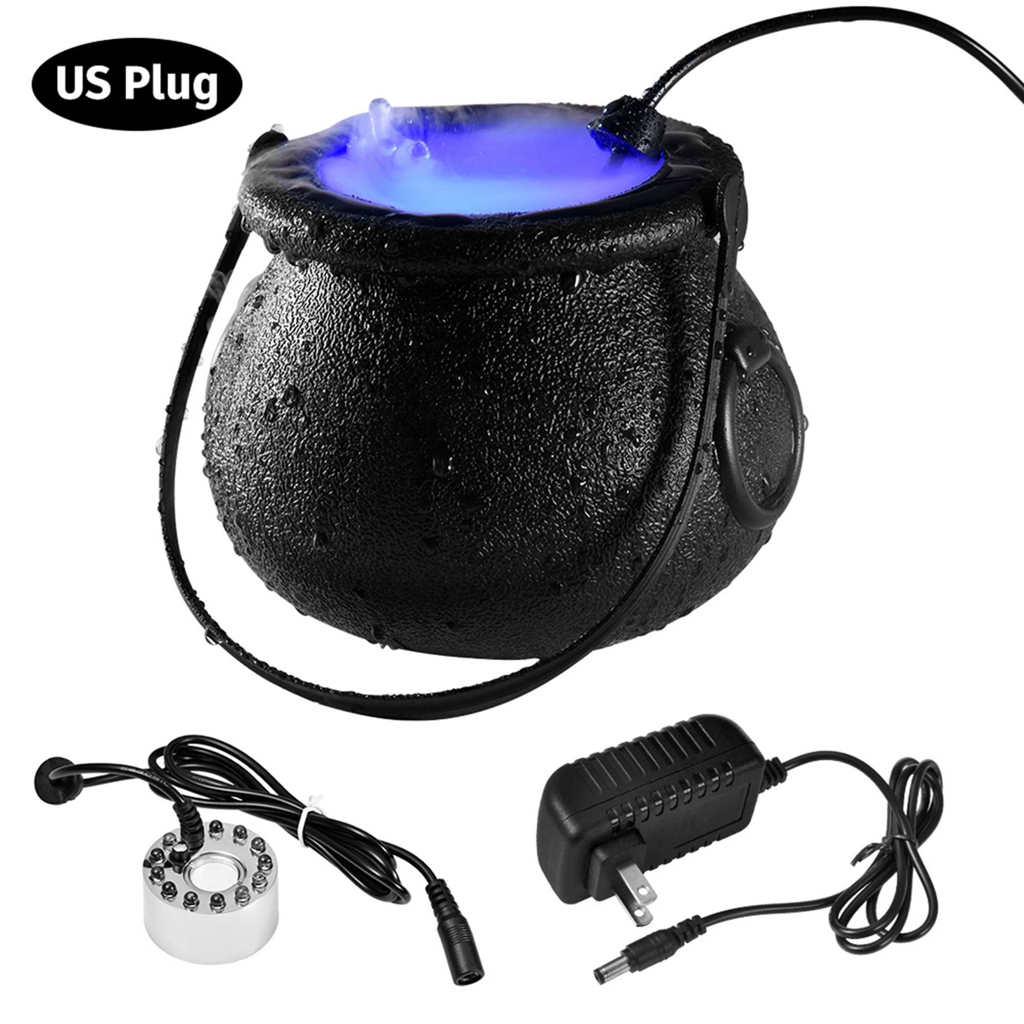 Halloween Mist Maker Fogger with Witch Cauldron, Fog Machine Atomizer