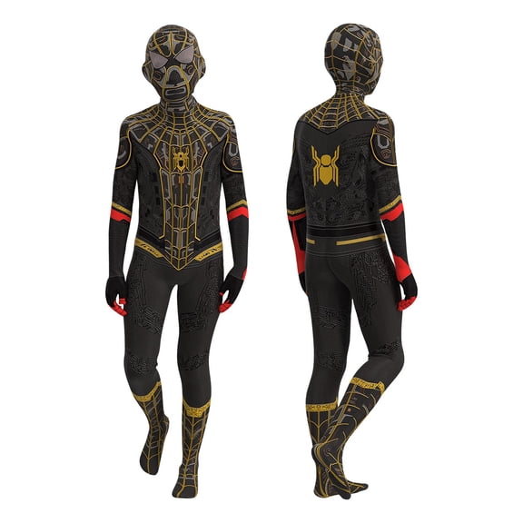 Halloween Mixed Character Outfit, Set of Superhero Bodysuits, Multi Pattern Full Body Stretch Zentai Costume Assorted Printed Hero Bodysuit With Integrated Full Face Mask, 110