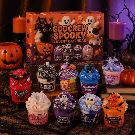 Halloween Modeling Material, Advent Calendar 12Pc Modeling Material Cups Kit, Themed Pumpkin Modeling Material Zombie Modeling Material Varieties, Party Favors for Student Non