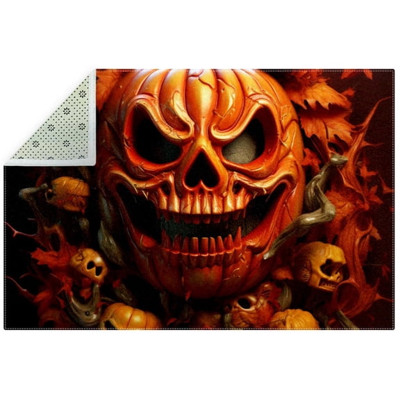 Halloween Modern Geometric Area Rug with Polyester Material for Living Room and Bedroom Décor - 4' x 6' Rectangle Floor Mat