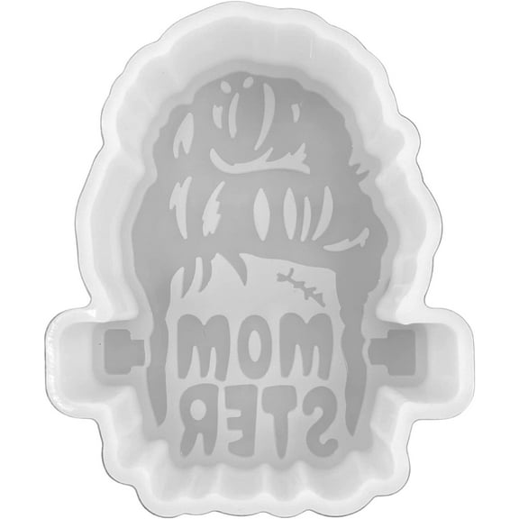 Halloween Mom Messy Bun Fall Frankenstein Momster Freshie Mold for Scented Cured Aroma Beads 4x3.25x0.8 Deep Western Country Resin, Car Candle, Soap, Freshie Oven Safe Silicone Heat Resistant