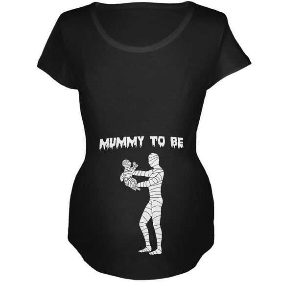 Halloween Mommy Mummy To Be Black Maternity Soft T-Shirt - 2X-Large