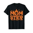 thumbnail image 1 of Halloween Momster Shirt Women Funny Halloween Mom Costume Crew Neck Black T-Shirt, 1 of 5