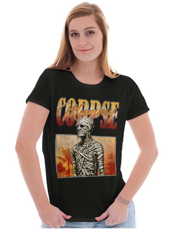 Halloween Monster Corpse Mummy Womens Slim Fit Graphic Tee Brisco Brands M