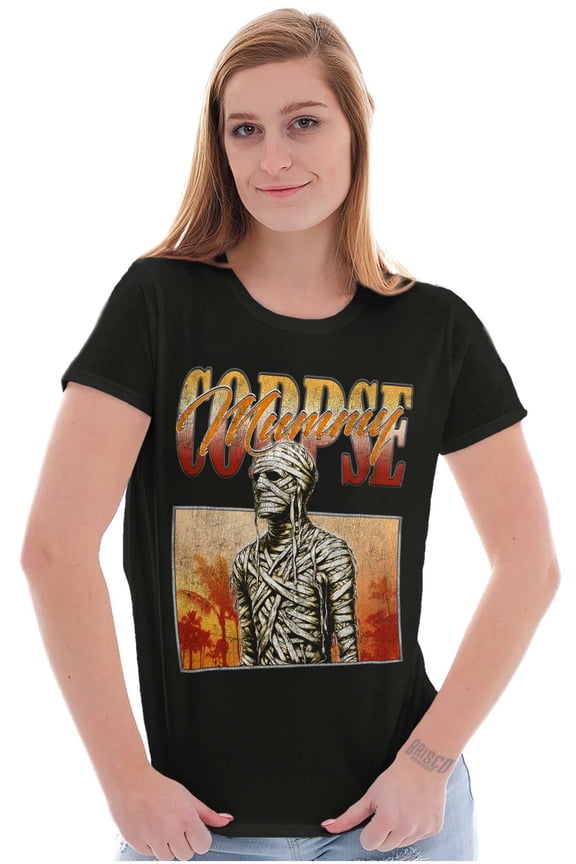 Halloween Monster Corpse Mummy Womens Slim Fit Graphic Tee Brisco Brands M
