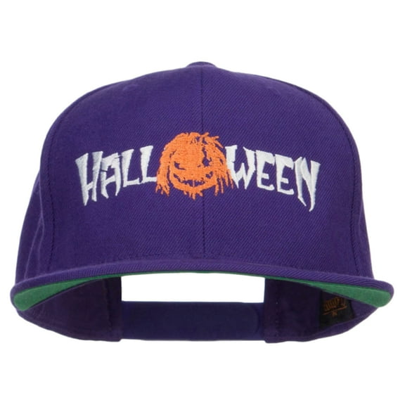 Halloween Monster Embroidered Snapback Cap - Purple OSFM