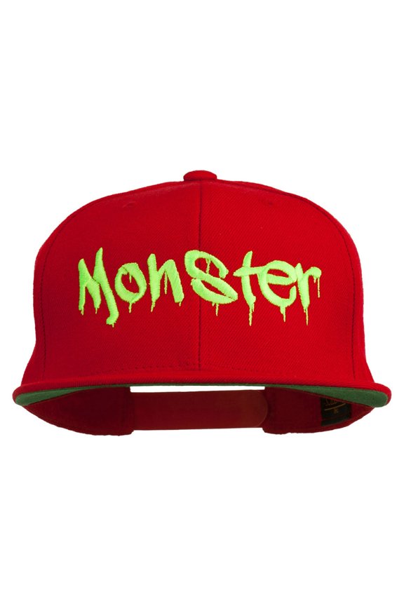 Halloween Monster Embroidered Snapback Cap - Red OSFM