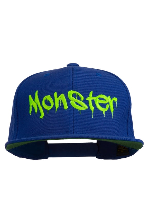 Halloween Monster Embroidered Snapback Cap - Royal OSFM