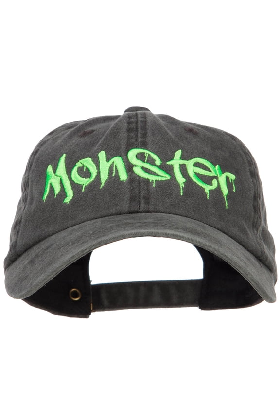 Halloween Monster Embroidered Unstructured Cap - Black OSFM