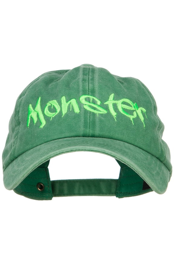 Halloween Monster Embroidered Unstructured Cap - Kelly OSFM