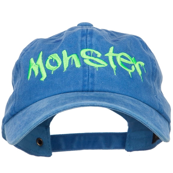 Halloween Monster Embroidered Unstructured Cap - Royal OSFM
