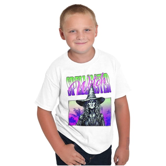 Halloween Monster Spell Caster Witch Crewneck T Shirts Boy Girl Teen Brisco Brands X