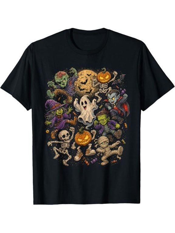 Halloween Monster Squad Zombie Pumpkin Crew T-Shirt