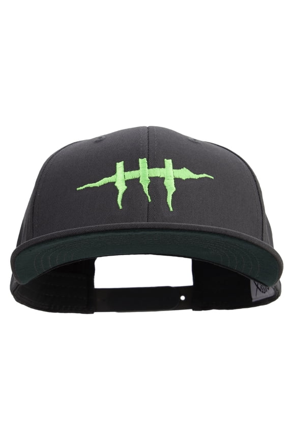 Halloween Monster Stitches Embroidered Big Size 6 Panels Flat Bill Snapback - Dk Grey OSFM