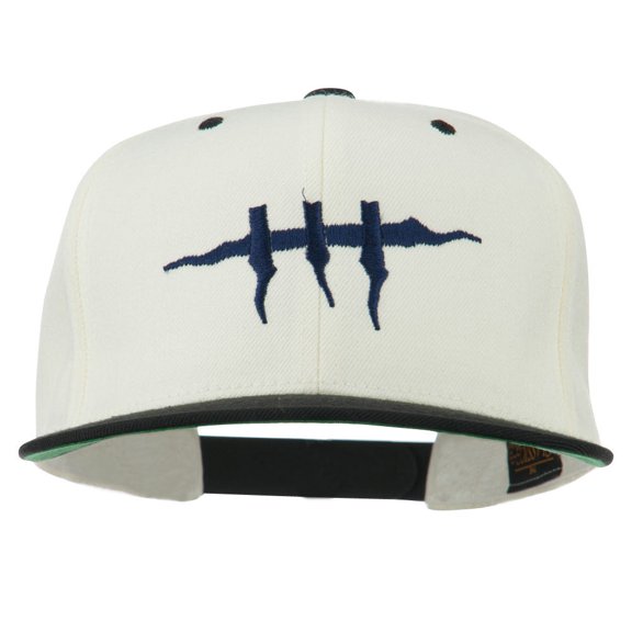 Halloween Monster Stitches Embroidered Snapback Cap - Natural Black OSFM