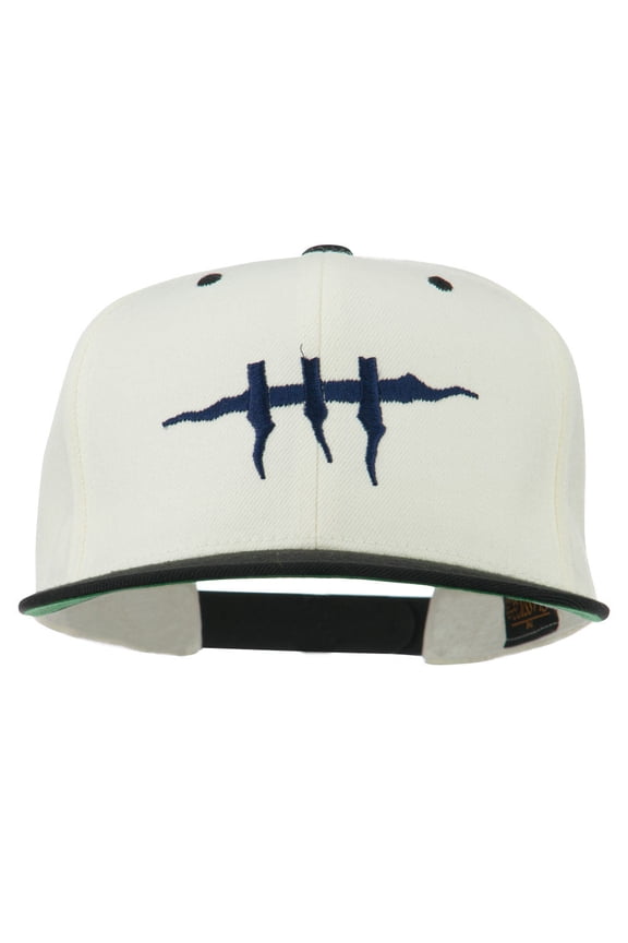 Halloween Monster Stitches Embroidered Snapback Cap - Natural Black OSFM