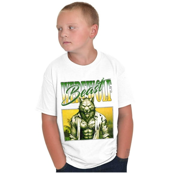 Halloween Monster Werewolf Beast Crewneck T Shirts Boy Girl Teen Brisco Brands L