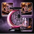 thumbnail image 1 of Halloween Moon Spider Candle Holder, 7" Resin Gothic Tabletop Decor, Iridescent Pink Spooky Ornament for Mantel Shelf Party Home, 1 of 7