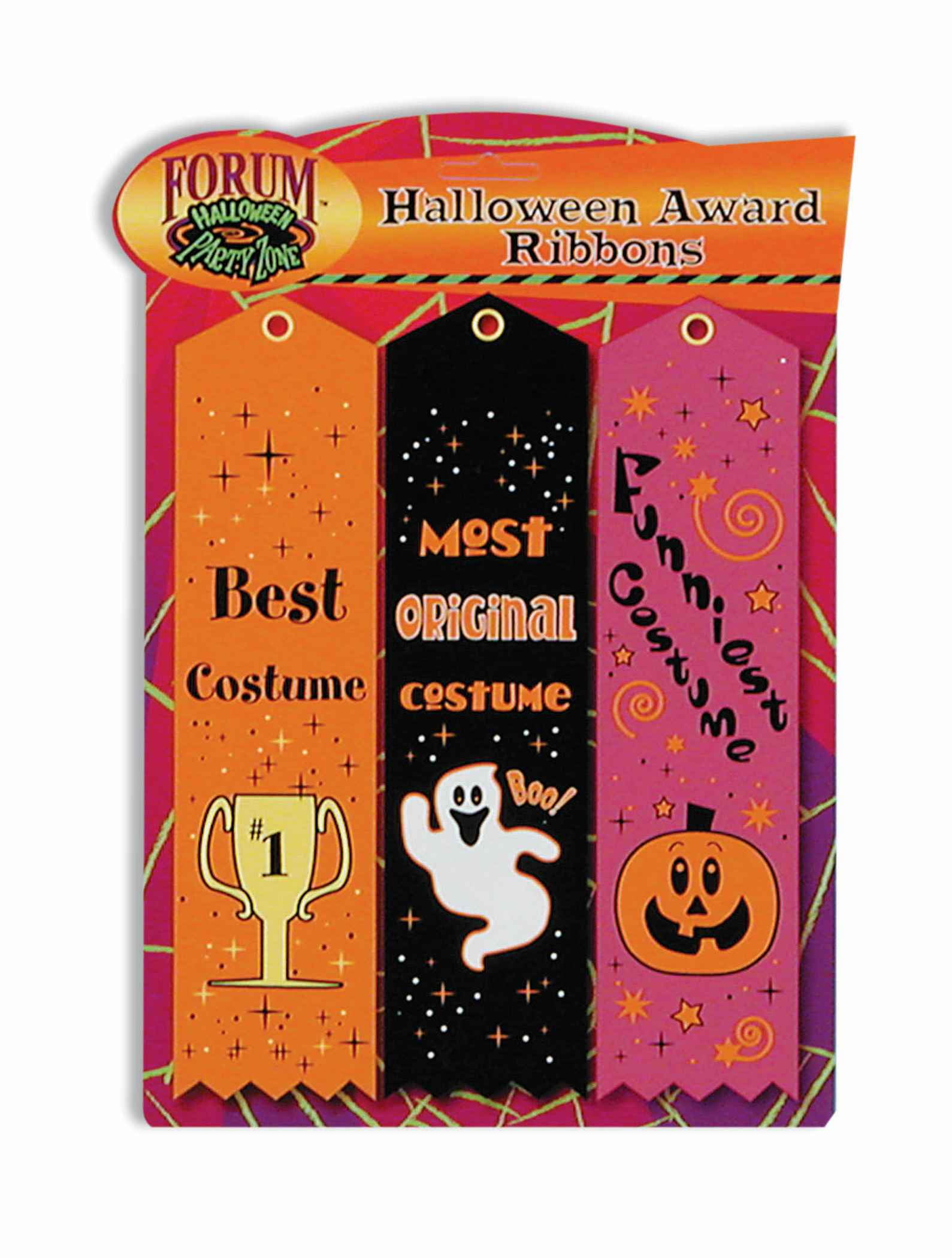 Halloween Most Original, Funniest, Best Costume 3pc Award Ribbons