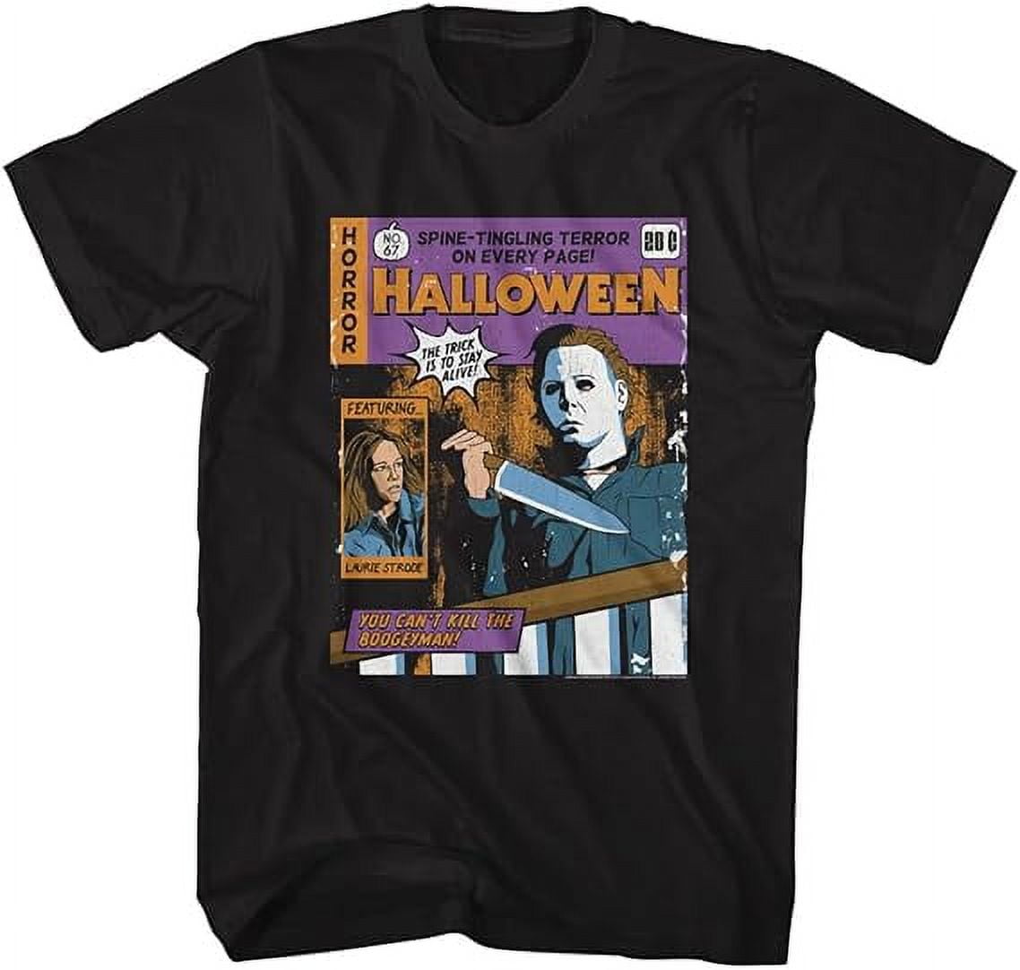 Halloween Movie Comic Book Cover Laurie Strode Mens Short Sleeve T