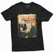 SILVER LAKE T-SHIRTS Halloween Movie Inspired T-Shirt Michael Myers Drinking Coffee Funny Humorous Tee For Him