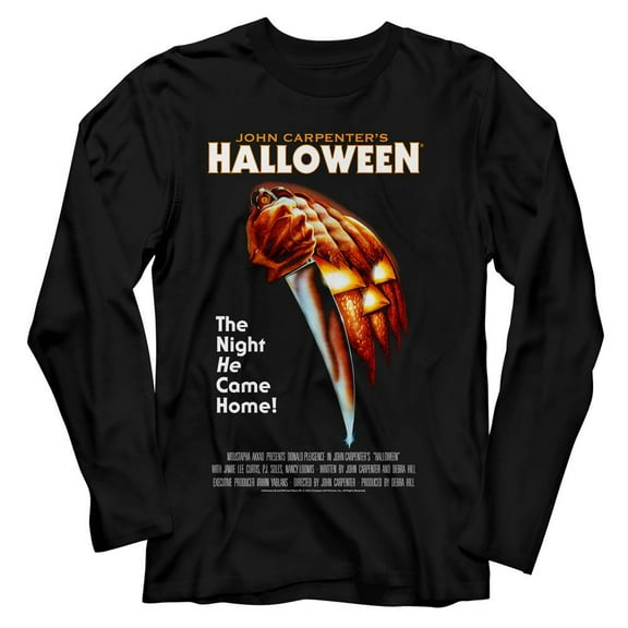 Halloween Movie Poster Black Adult Long Sleeve Shirt