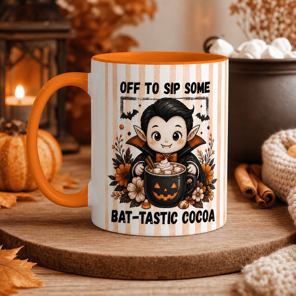 Halloween Mug Cute Vampire Cocoa Ceramic Coffee Cup for Fall Sipping Halloween Fans