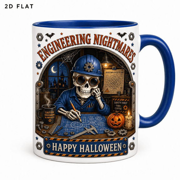 Halloween Mug Engineering Nightmares Coffee Cup for Office Desk Engineers