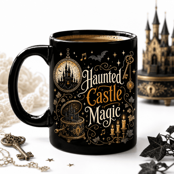 Halloween Mug Haunted Castle Magic Ceramic for Coffee and Tea Halloween Fans