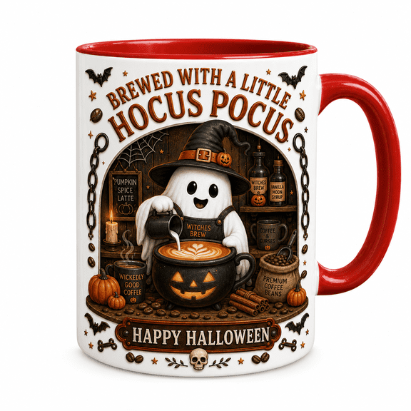 Halloween Mug Hocus Pocus Ghost Barista Coffee Cup for Fall Sips and Barista Gifts