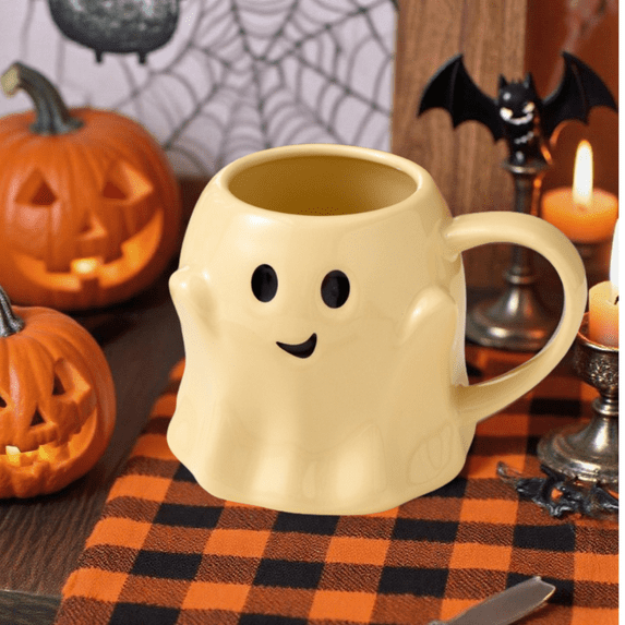 Halloween Mug Novelty Ghost Mug 3D Cute Ceramic Coffee Cup Perfect for Halloween Decor and Christmas Birthday White Elephant Gifts for Coffee Milk Tea Lover