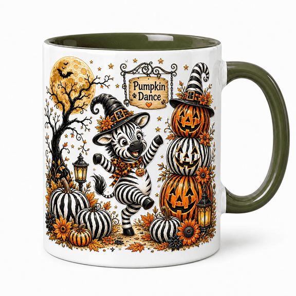 Halloween Mug Pumpkin Zebra Dance for Coffee Desk Gift for Halloween Lovers