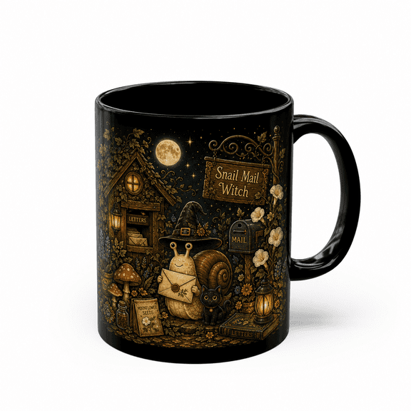 Halloween Mug Witch Snail Mail Graphic Coffee Cup for Fall Coffee Lovers