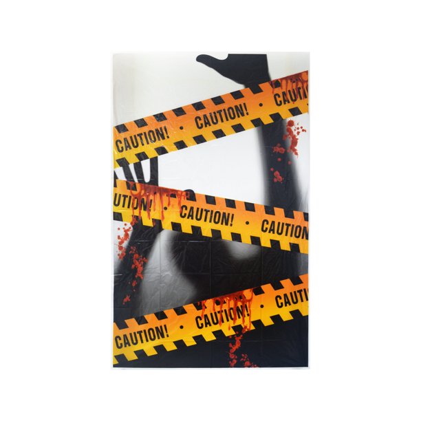 Halloween Multicolor Plastic Caution Window Cover Outdoor Decor, 30 x 48 in, by Way To Celebrate