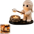 thumbnail image 1 of 🧻 Halloween Mummy Campfire Tealight Holder, Resin Mummy Candle Holder with Marshmallow Campfire Scene, Spooky Tabletop Candle Holder for Mantel Shelf Coffee Bar Decor, 1 of 4