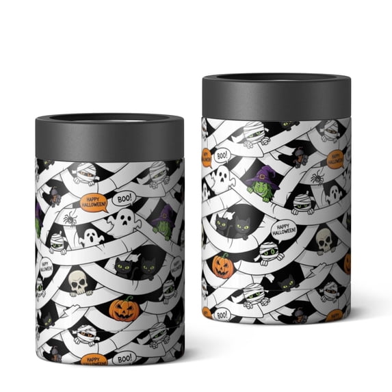Halloween Mummy Pumpkin Pattern Can Cooler 1 Pack, Vacuum Insulated ...